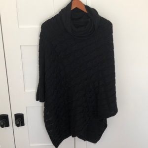 Black textured poncho